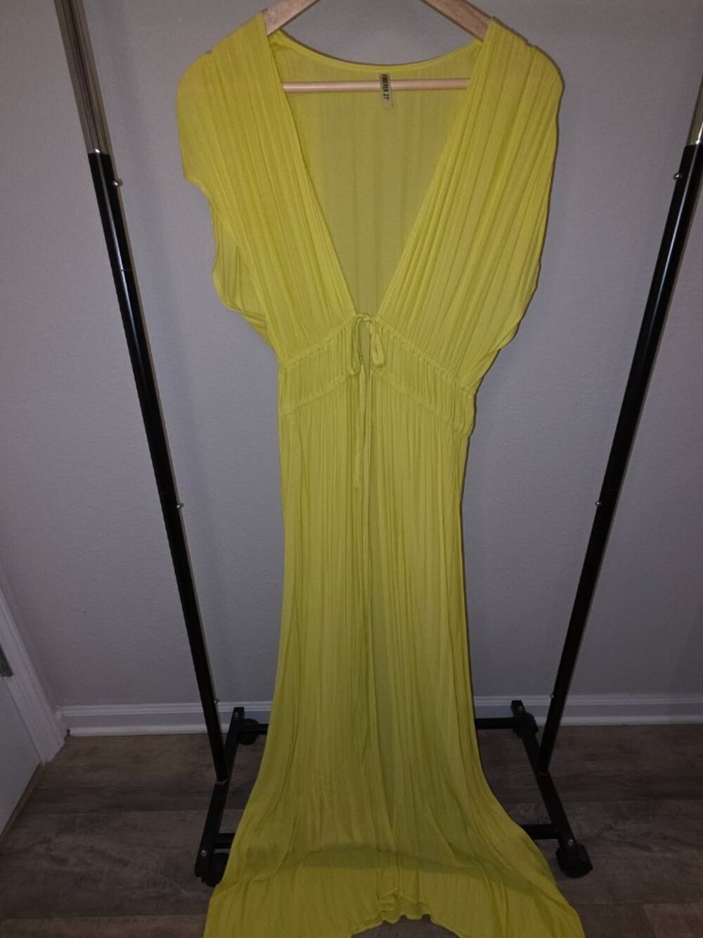 Neon Yellow Sheer Cardigan/ Beach Cover